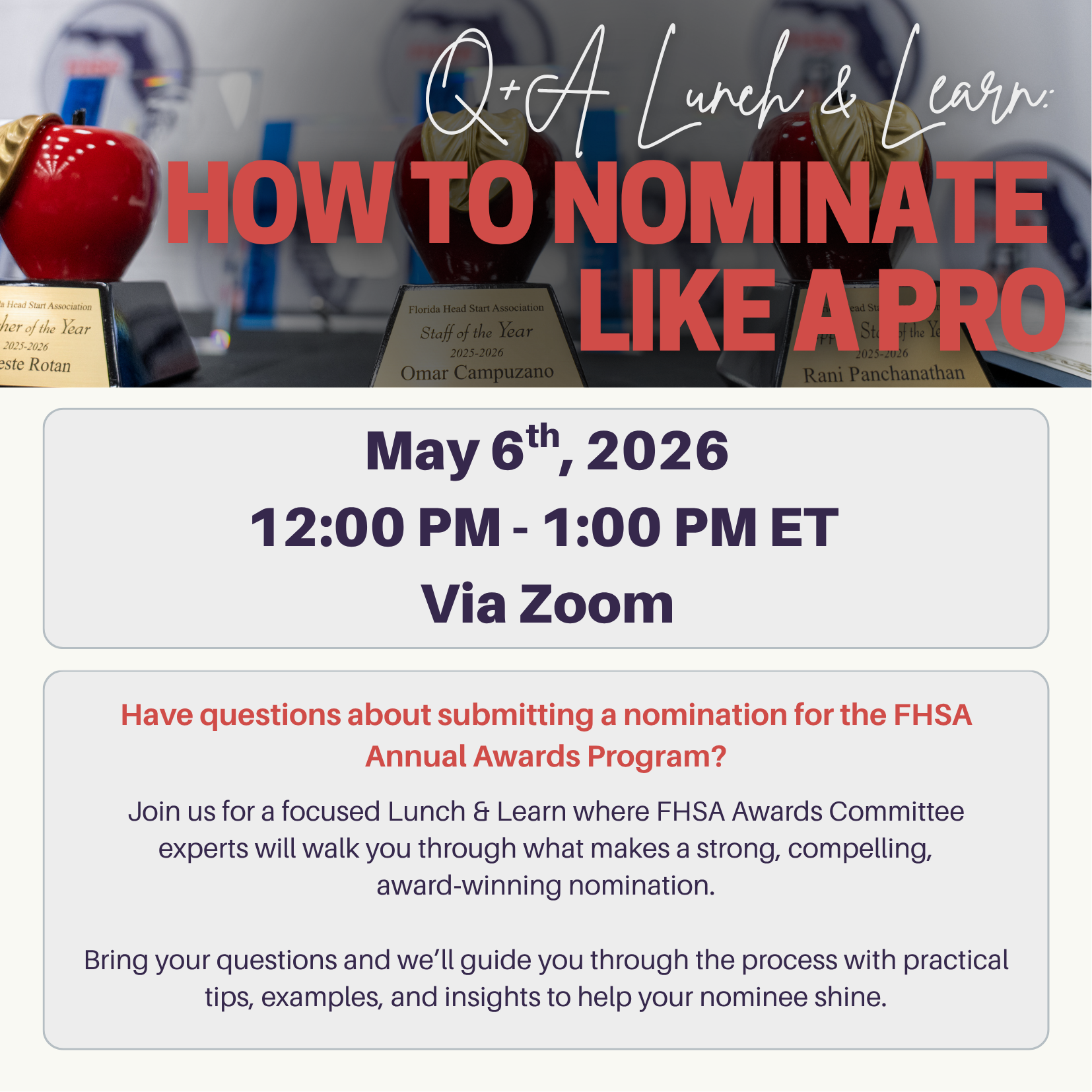 Q&A Lunch and Learn: Awards Nominations