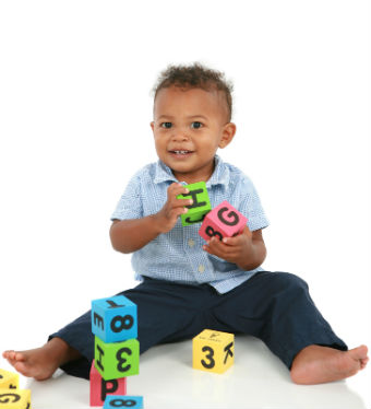 Child playing with blocks